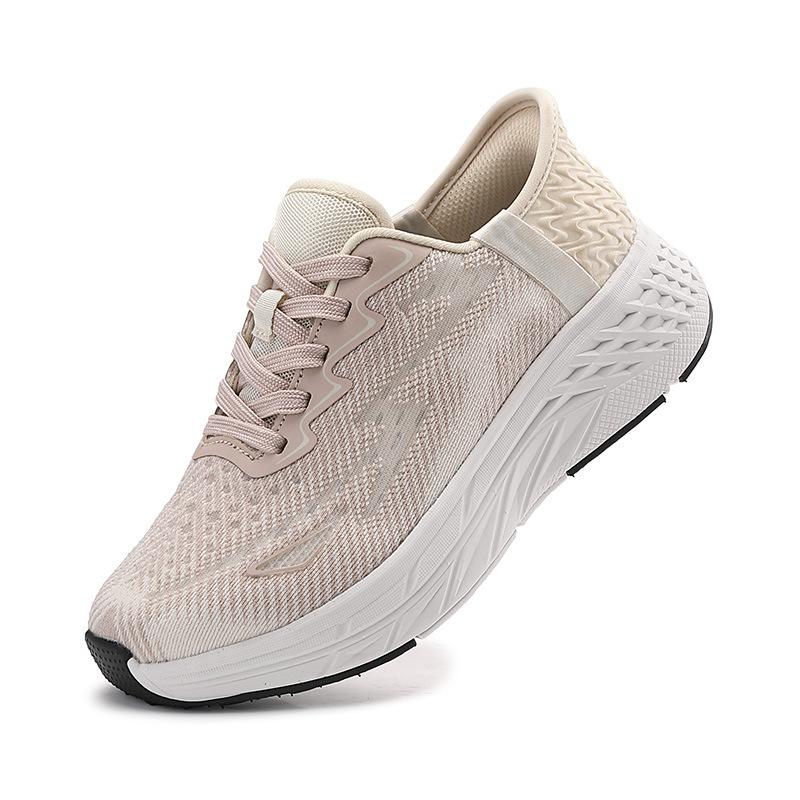 New women's mesh shoes in summer and autumn, laces to increase the height, casual sports flash wear, lazy shoes, breathable women