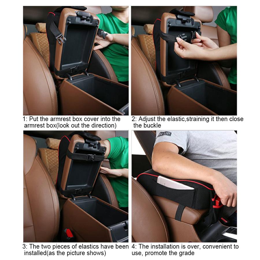 Car Cotton Memory Foam Armrest Pad Cover Center Console Box Protecter Dustproof