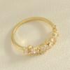 Golden Copper Ring with Synthetic Zircon Inlay Elegant Stackable Band Ring for Women