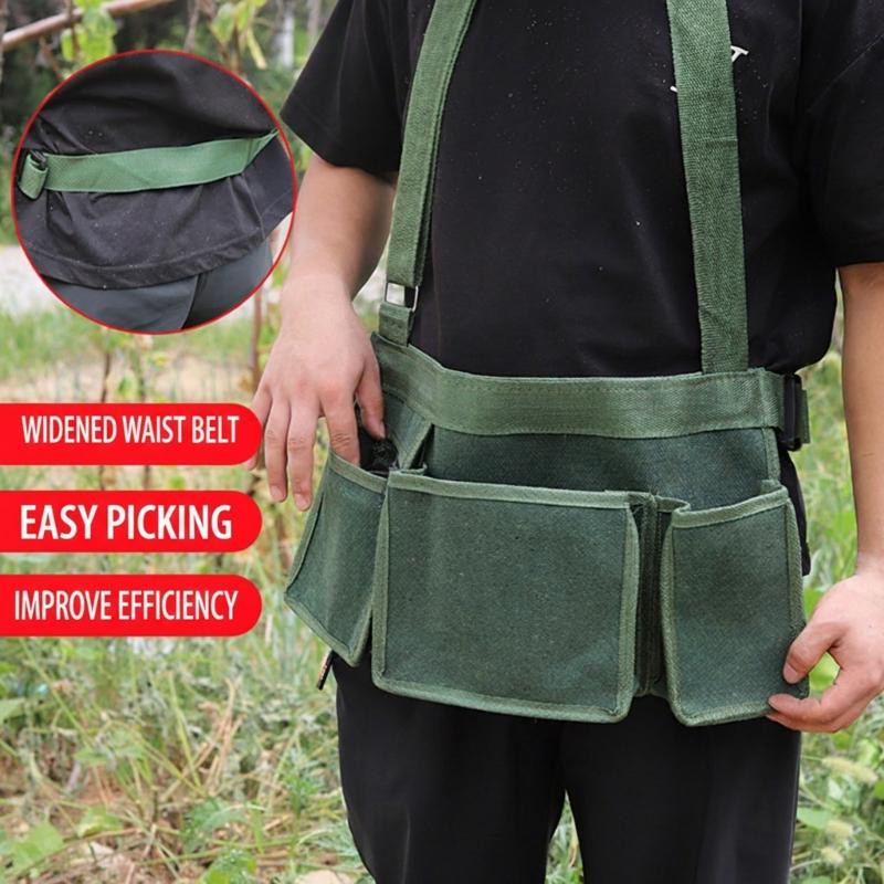 Heavy Duty Foldable Utility Pouch Reusable Storage Bag Organizer Multiple Compartments For Tools Groceries Travel Gardeners