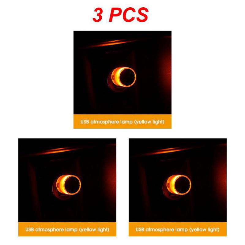 1/3PCS Mini USB LED Lumière d'Ambiance Décorative pour Environnement Intérieur Auto PC Ordinateur Lumière Portable à Brancher