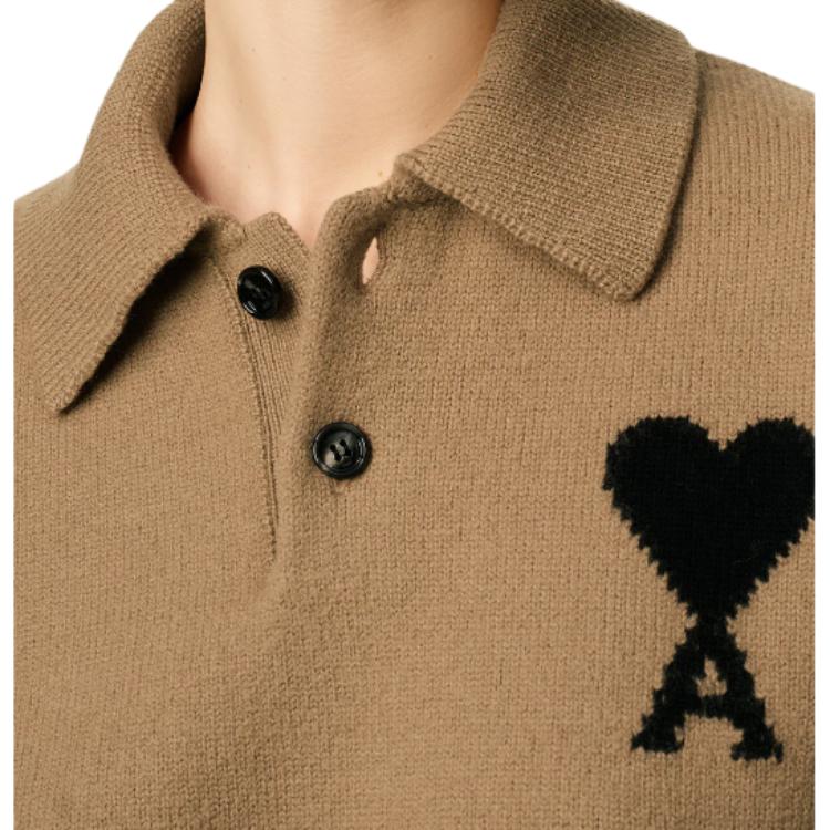 Ami Paris Ami De Coeur Logo Intarsien Strickpullover UPL409-018-288