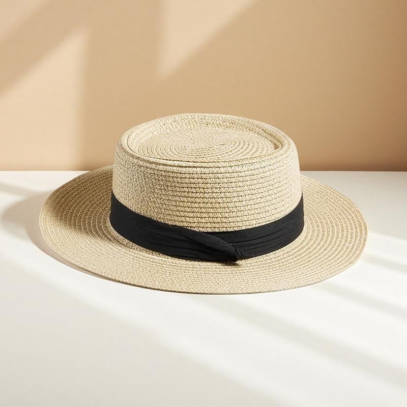 Bohemian Straw Hat With Wide Brim Summer Sunshade For Outdoor Women