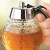 Honey Jar Detachable with Press Valve Sealing Lid Dispenser One Hand Operation Leak Proof Oil Vinegar Storage Bottle for Syrup Maple Honey