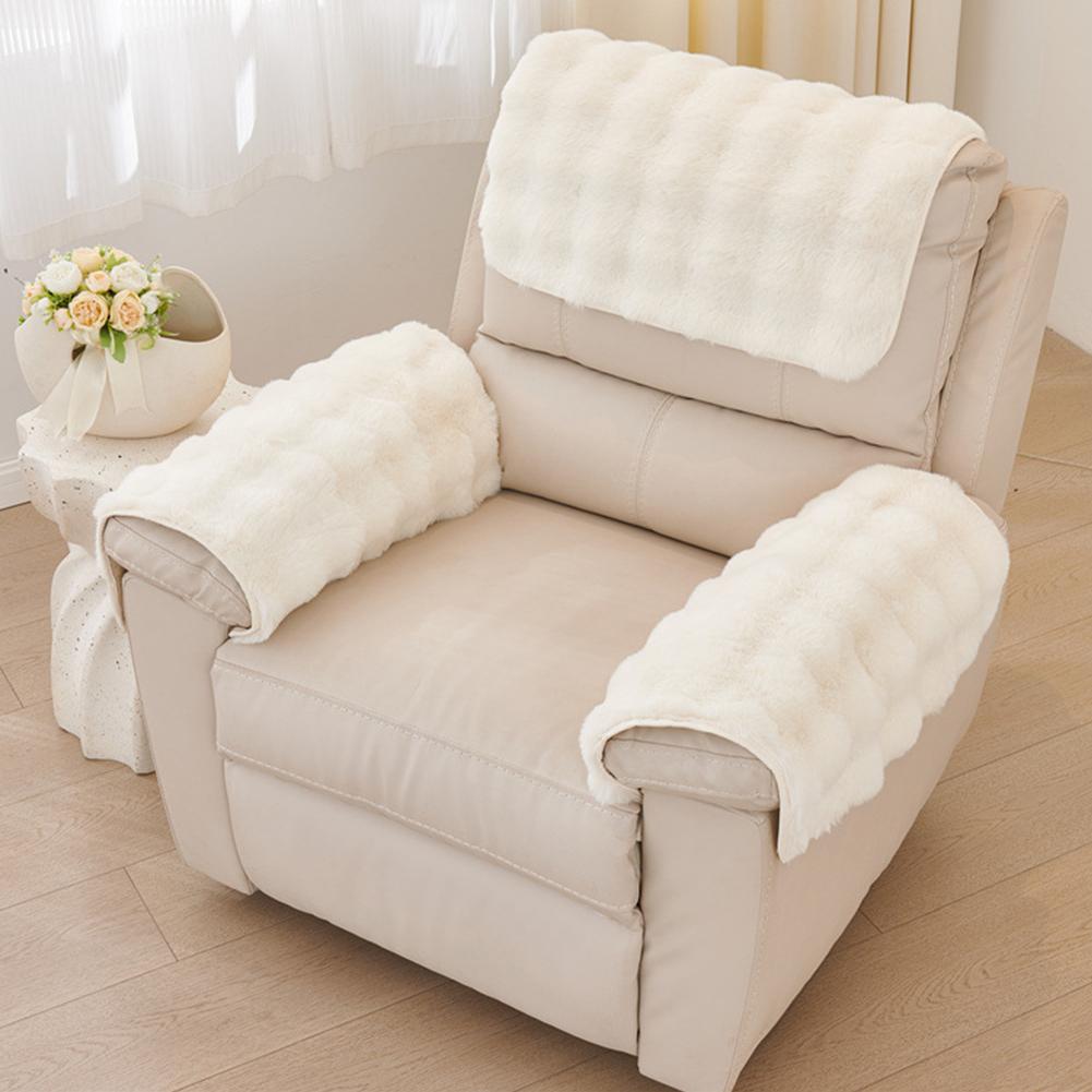 Plush Recliner Cover Comfortable Recliner Single Sofa Warm Cushion Washable Household Sofa Cover Chair Couch Cover Winter Padded