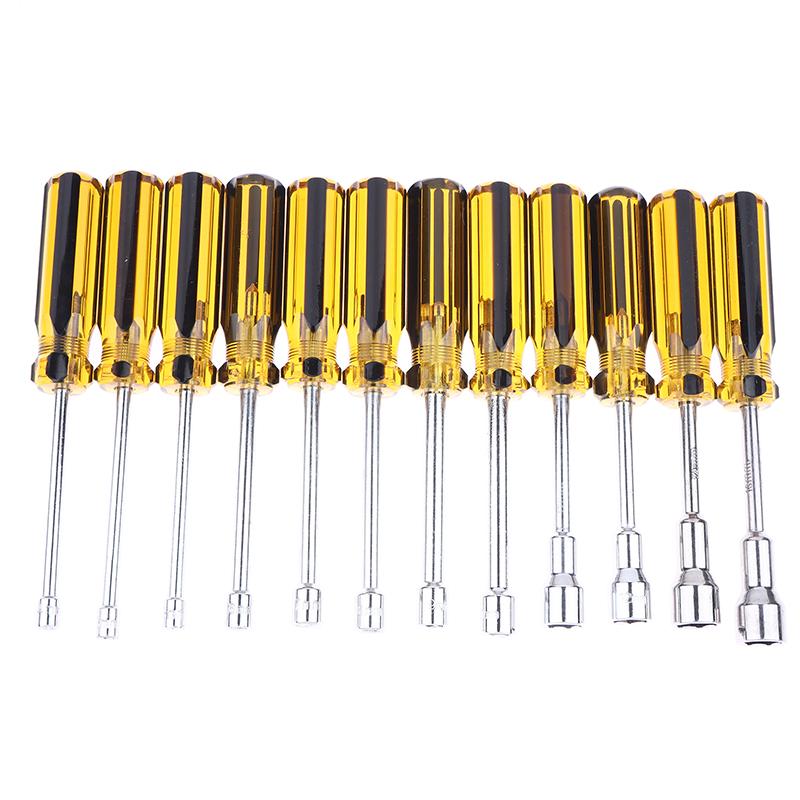 4/5/5.5/6/7/8/9/10/11/12/13/14Mm Hex Socket Head Handle Crv Shaft Nut Screwdriver Nut-Wrench M3 M4 Screwdriver Casing Batch Hand