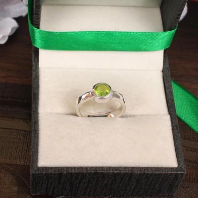 Peridot Gemstone Ring 25 Sterling Silver Solid Stone Wear Fashion Rings for Women's Gift Idea Gemstone Jewelry Handmade Silver Gemstone Ring