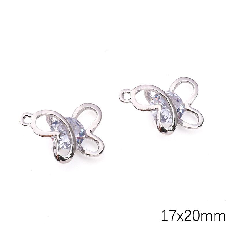 Alloy Zircon Love Butterfly Snowflake Pendant DIY Beaded Handmade Bracelet Necklace Ornament Accessories