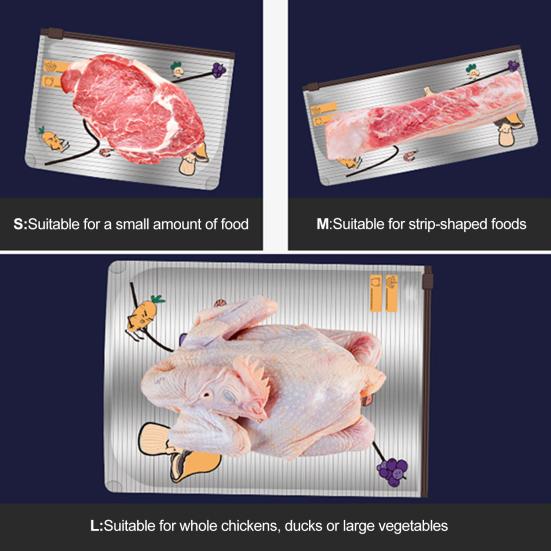 10Pcs Aluminum Foil Sealable Bags Resealable Stand Up Freezer Bags Reusable Vacuum Zipper Pouches with Label for Vegetable Fruit Meat