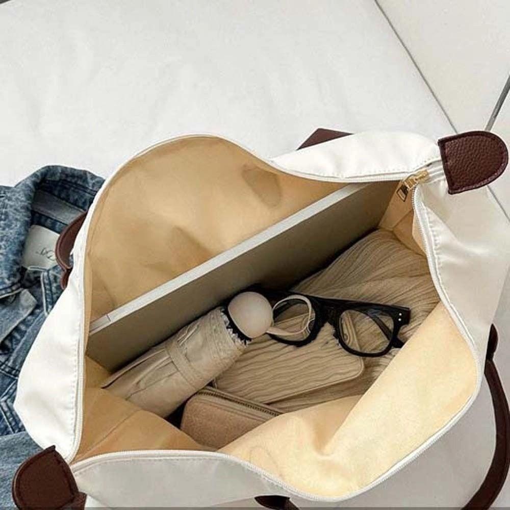 Large Capacity Nylon Shoulder Bag Solid Color Simple Underarm Bag Oxford Tote Bag  Girls/Female