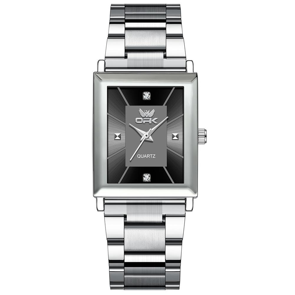 OPK Brand Watch Square Men's Stainless Steel/Mesh Belt Watch Business Quartz Waterproof Men's Watch