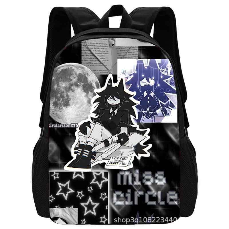 Zaino Scolastico Miss Circle per Bambini Studenti Elementari Leggero Stoffa Oxford Cartoon con Supporto Lombare Ergonomico