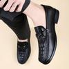 Fashion Designer Brand Pattern Decoration Fashion Soft Sole Commute Genuine Leather Loafers Slip On Casual Office Genuine Leather Shoes