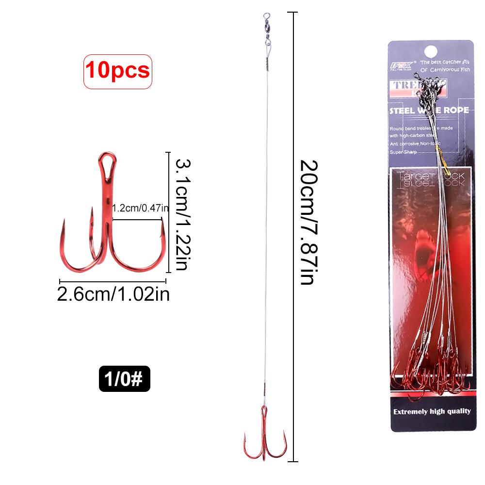 5/10pcs 15/20/25cm Anti-bite Steel Wire Leader Leashes For Fishing 50LB With Swivel Fishing Lure Accessories Pike Bass