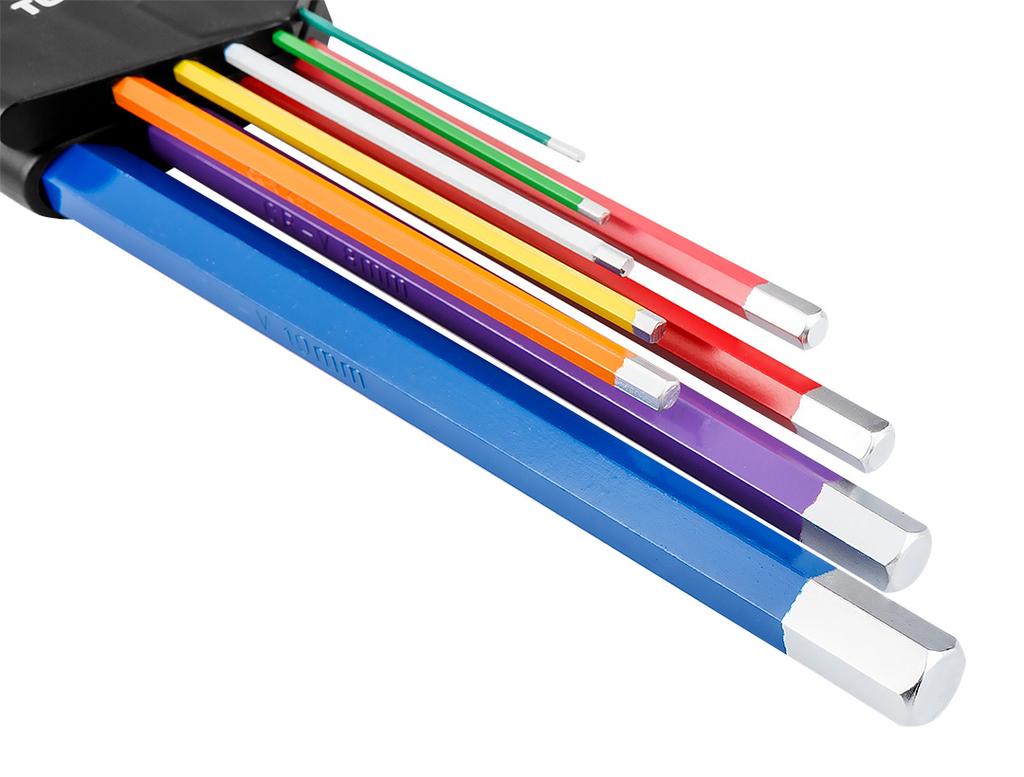 Hexagonal Keys, Colored, Set of 9