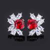 New       Earring Accessories With Purple Light Will Change Color Red Corundum Sparkling Earrings S925 Silver Needle Fashionable High-end