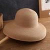 Straw hat women summer big brim sun protection Hepburn wind visor beach bucket hat foldable visor children