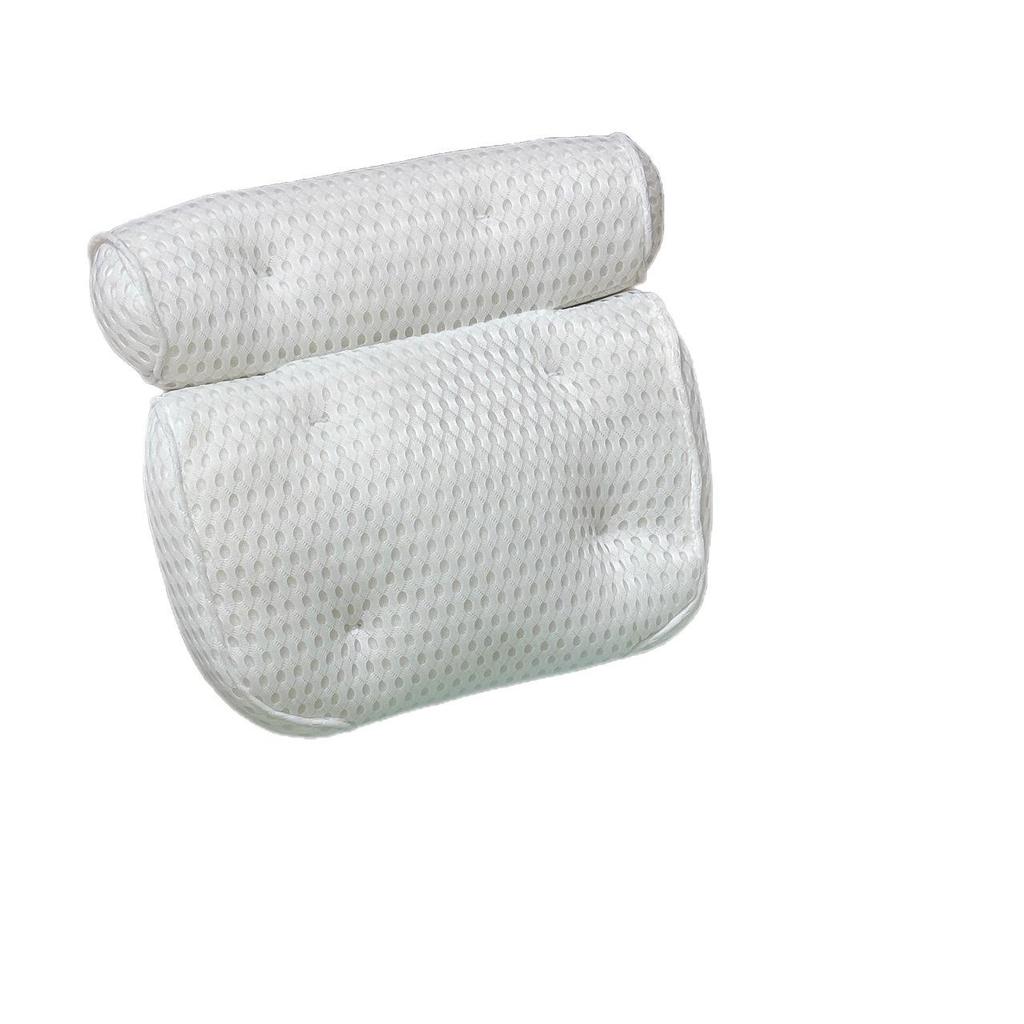 Non-Slip 3D Mesh Bathtub Pillow with Suction Cups, Machine Washable Backrest Cushion for Bathroom