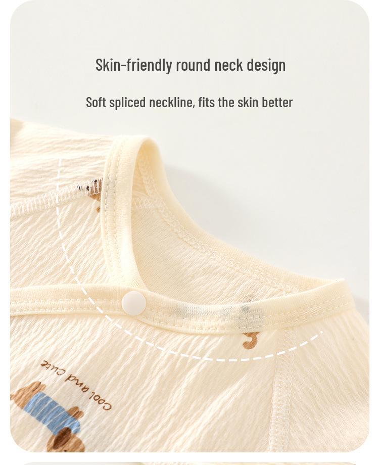 Newborn Baby Cotton Butterfly Romper Pajamas - Summer Thin Monk Suit