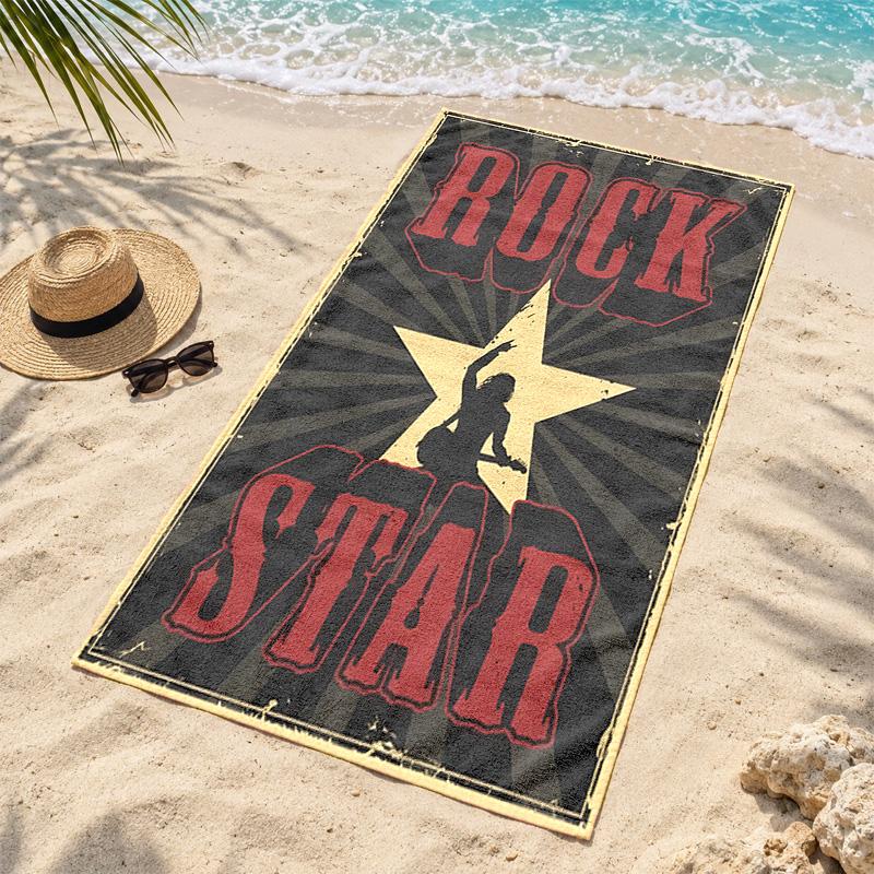 Rockstar Energy Beach Towel Quick Dry Sand Free Lightweight Beach Towels for Travel Swimming Camping