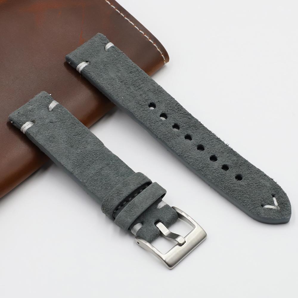 Genuine Suede Leather Quick Release Watch Strap, Brown Coffee Color