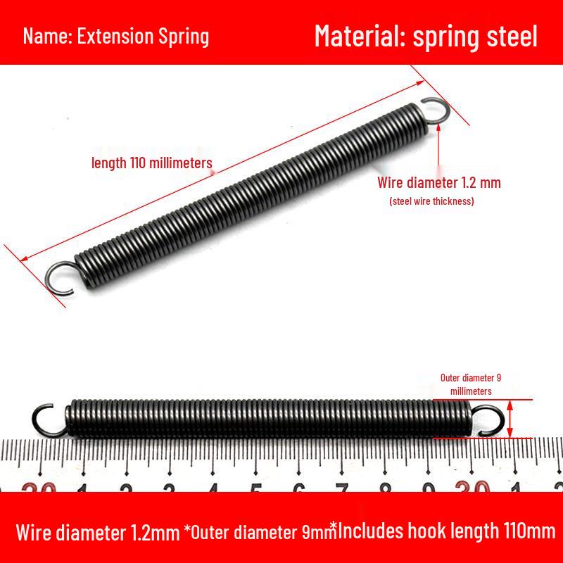 1.2mm Wire Extension Spring with Hook - Soft Tensile Force Spring Accessory
