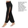 Women Harem Pants High Waist Side Slit Design Wide Leg Casual Trousers Solid Color Hip Hop Style Yoga Dance Pants
