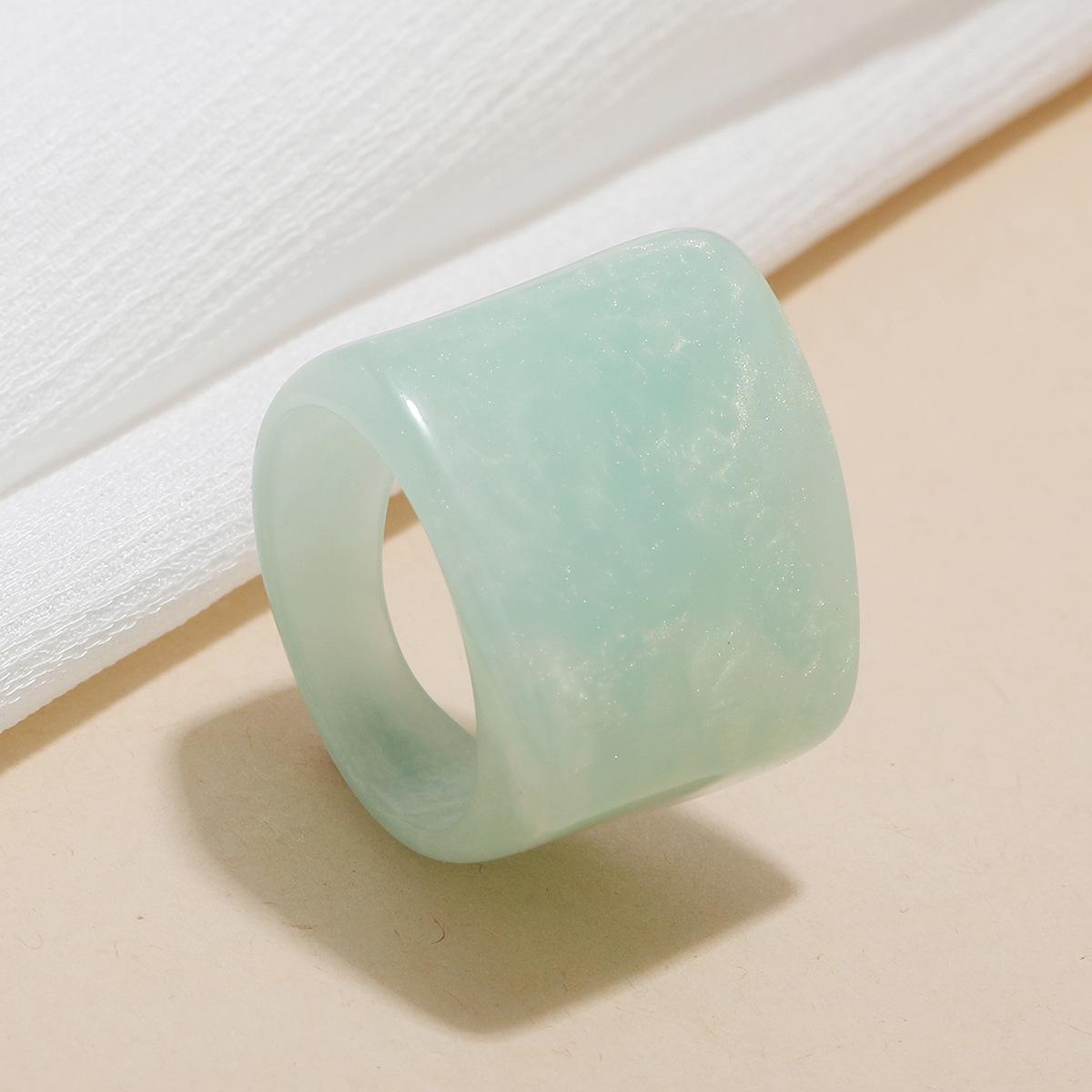 Geometric Gradient Wide-Band Jelly Color Resin Ring