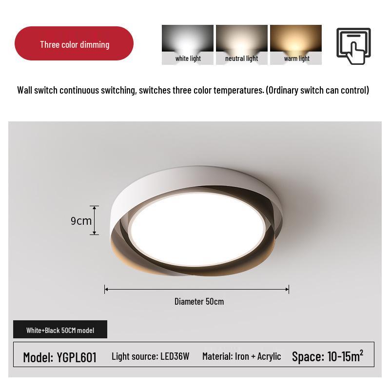Modern Nordic LED Ceiling Light - Minimalist Round Design for Master Bedroom