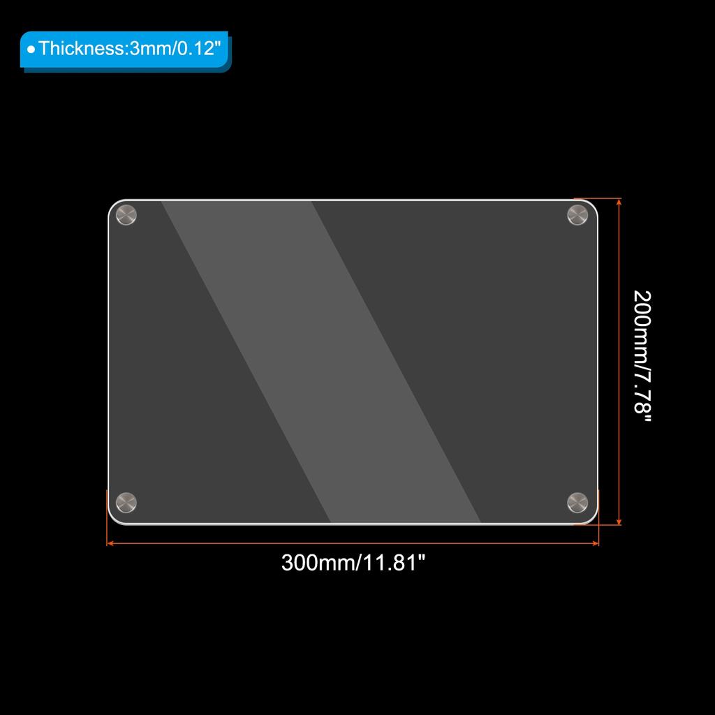 12"x8" Magnetic Acrylic Calendar, Clear Dry Erase Board Note Planner with 4 Markers Planning Board for Refrigerator