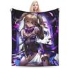 Genshin Impact Venti Blankets Velvet Summer Air Conditioning Barbatos Anime Multi-function Warm Throw Blanket for Bed Car Quilt