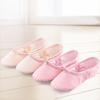 Ballett-Schläppchen Tanzschuh Canvas Ballett Yoga Tanzschuhe mit weichen Ledersohlen für Kinder Kleinkinder Jungen Mädchen Rosa