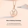 925 Sterling Silver Moon Jade Rabbit Necklace Women's New One-carat Mozzarella Rabbit Versatile Pendant Birthday Gift