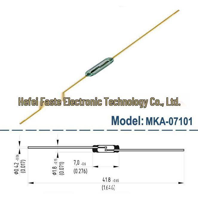 Small Russian Magnetic Reed Switch MKA07101 - Normally Open Reed Tube