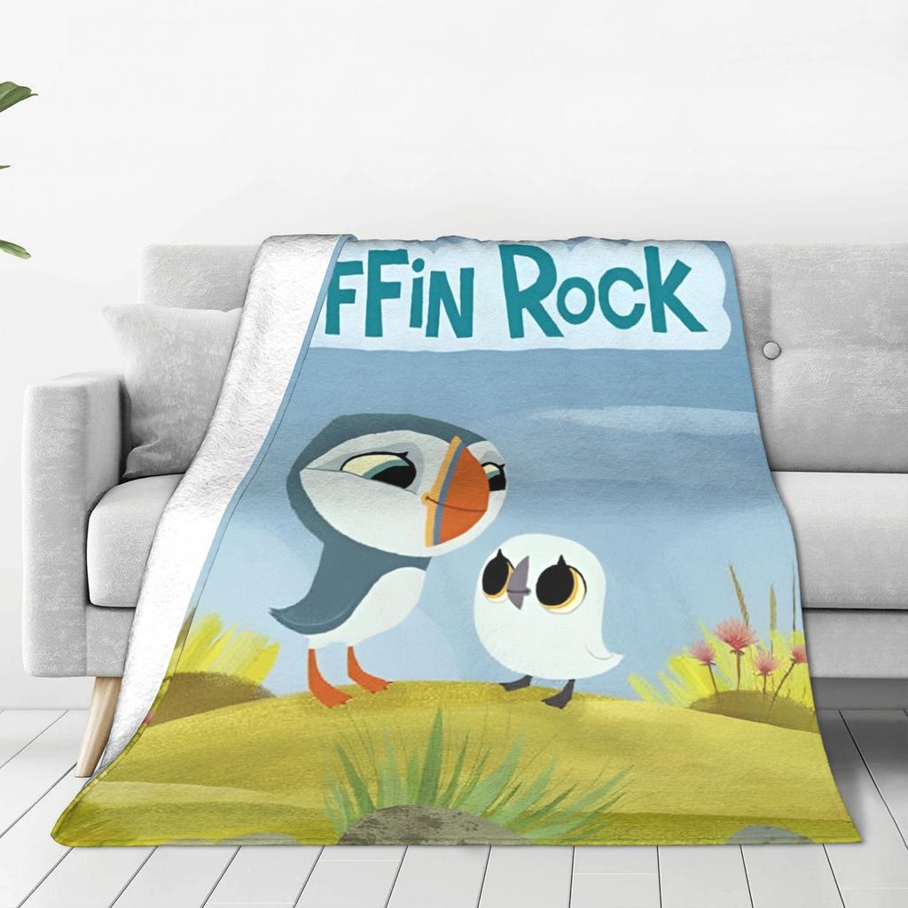 Puffin Rock und die neuen Freunde Cartoon Accessoires Decke Superweiche Decken für Sofa 50x60 Zoll Mehrgrößen-Bettüberwürfe
