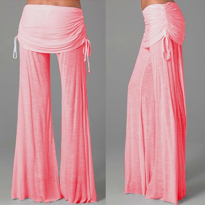 Women's Spring Summer Straight Wide Straight Hollow Wide Leg Pants Office Casual Pants Multicolor Dance Trousers