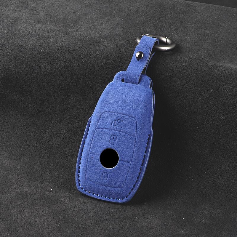 Lederen Suède Autosleutelhoes Cover Shell voor Mercedes Benz A B C E S G Klasse W204 W205 W212 W213 W176 W177 GLC CLA AMG Accessoires