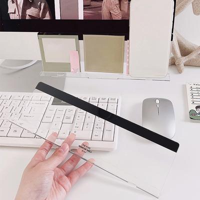 1PC/2PC Acrylic Office Supplies With Monitor Stand Desktop Transparent Stationery Sticky Plastic Holder Message Memo Board