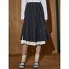 Coolhut New High-Waisted Striped Double-Layered Slimming A-Line Skirt Retro Style Women's Skirt