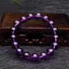 Purple Bangle Natural Round Crystal Jewelry Amethyst Bracelet Beads Buddha Beads