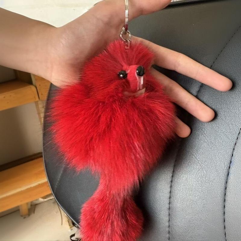 Cute Fox Car Keychain Fashion Bag Charm Pendant Eco-Friendly Material Accessory for Women Holiday Gift