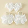 2Set Korean Style Baby Headband Socks Set Lace Bow Elastic Hair Band Anti Slip Socks  0-12 Months