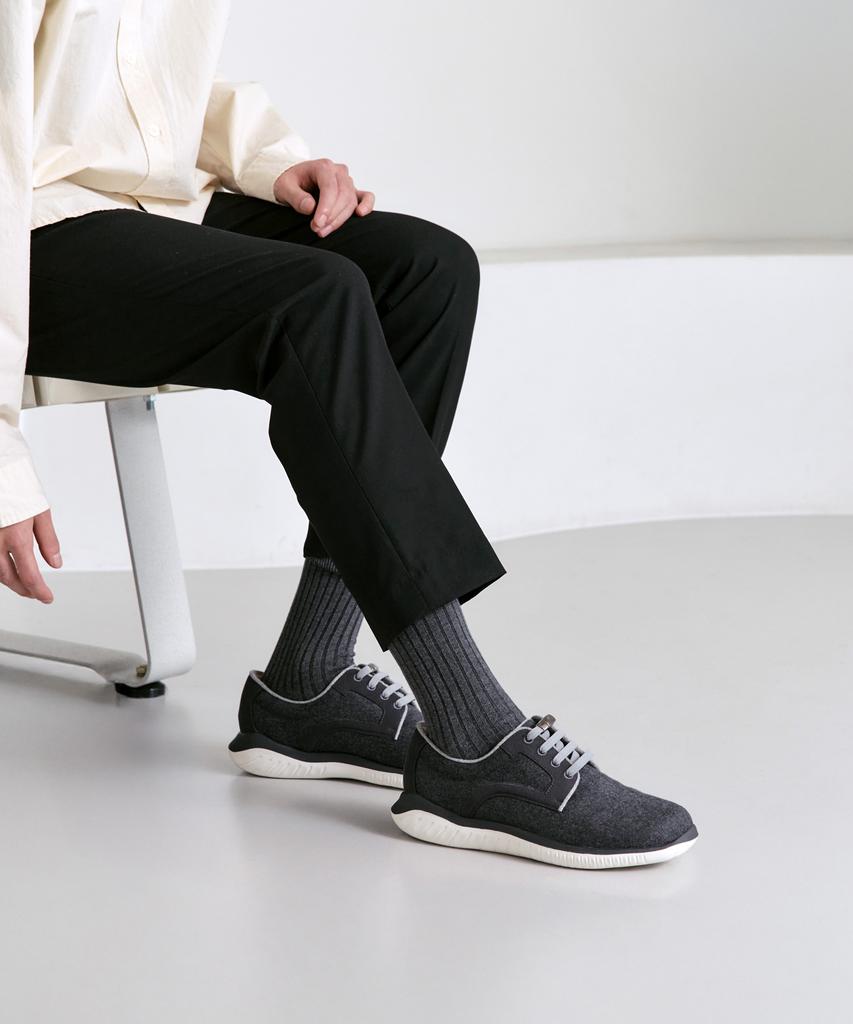 Ksns Urban Trek Wool Rib, Dark Grey - Barefoot Shoes [Men'S]