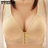 Front Buckle Bra Large Size Thin Section Steelless Bra Gathering Anti-Sagging Underwear Side Breast Collection Underwear