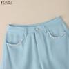 ZANZEA Women Summer Casual Solid Color Loose Short Pants