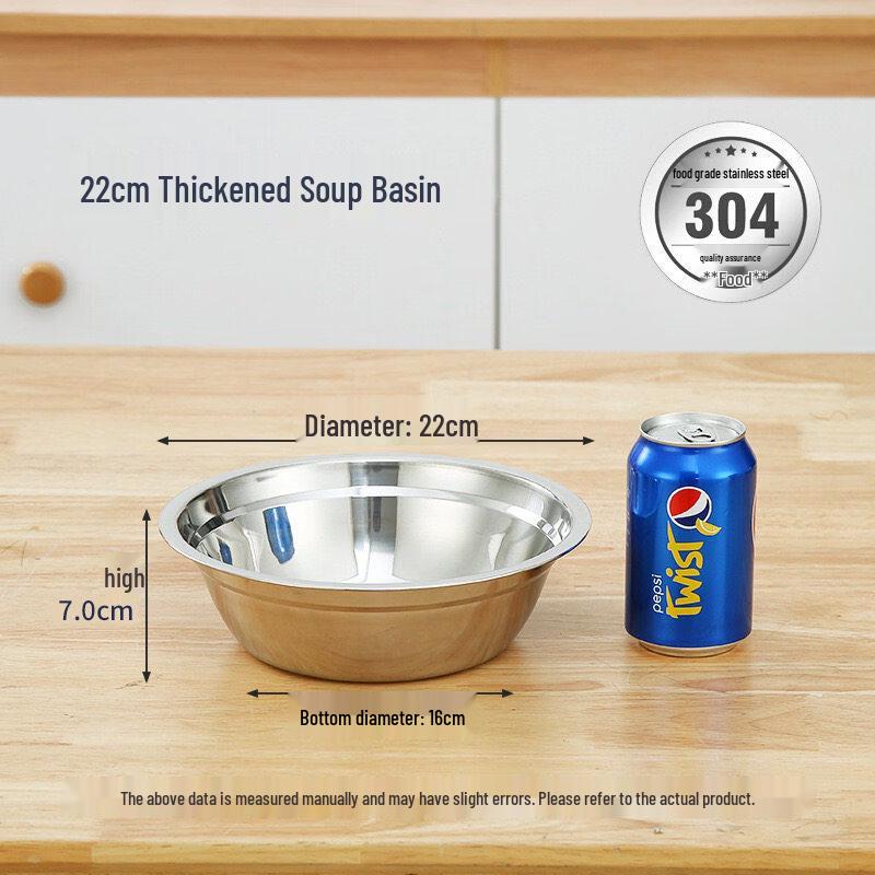 Jinjinlin 22CM 304 Stainless Steel Bowl Set (2-Pack)