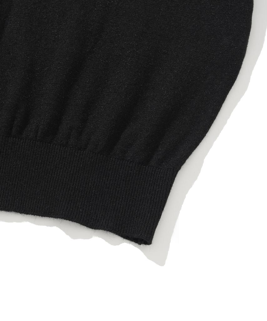 KNITTED (W) Basic Essential Washable Collared Knit Black