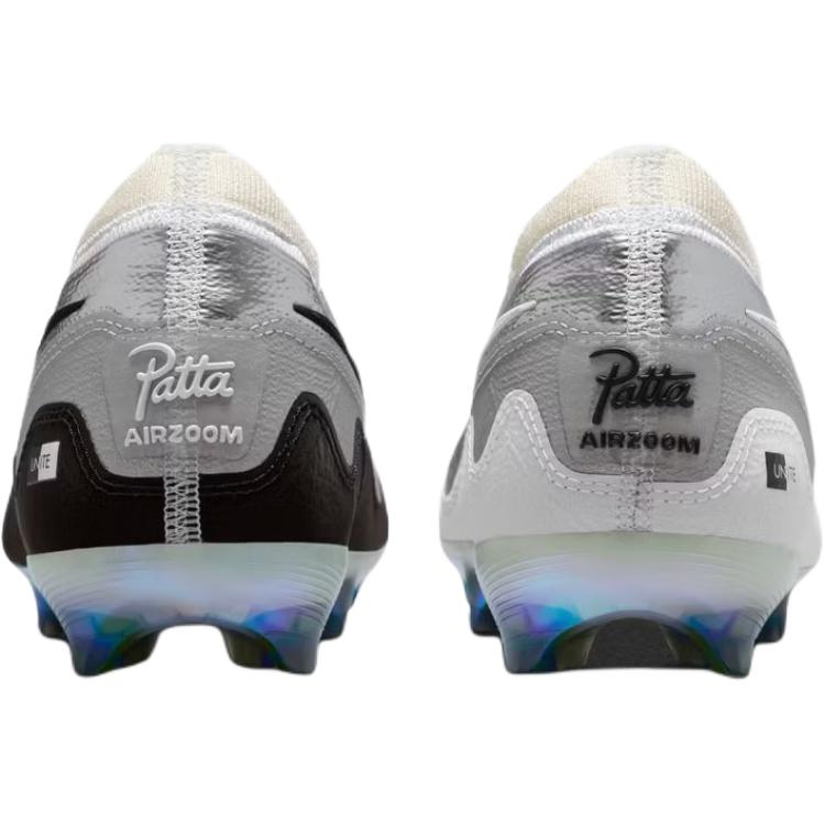 Nike X Patta Low Top Kids' Soccer Shoes Silver Black Teenagers HQ1993-001