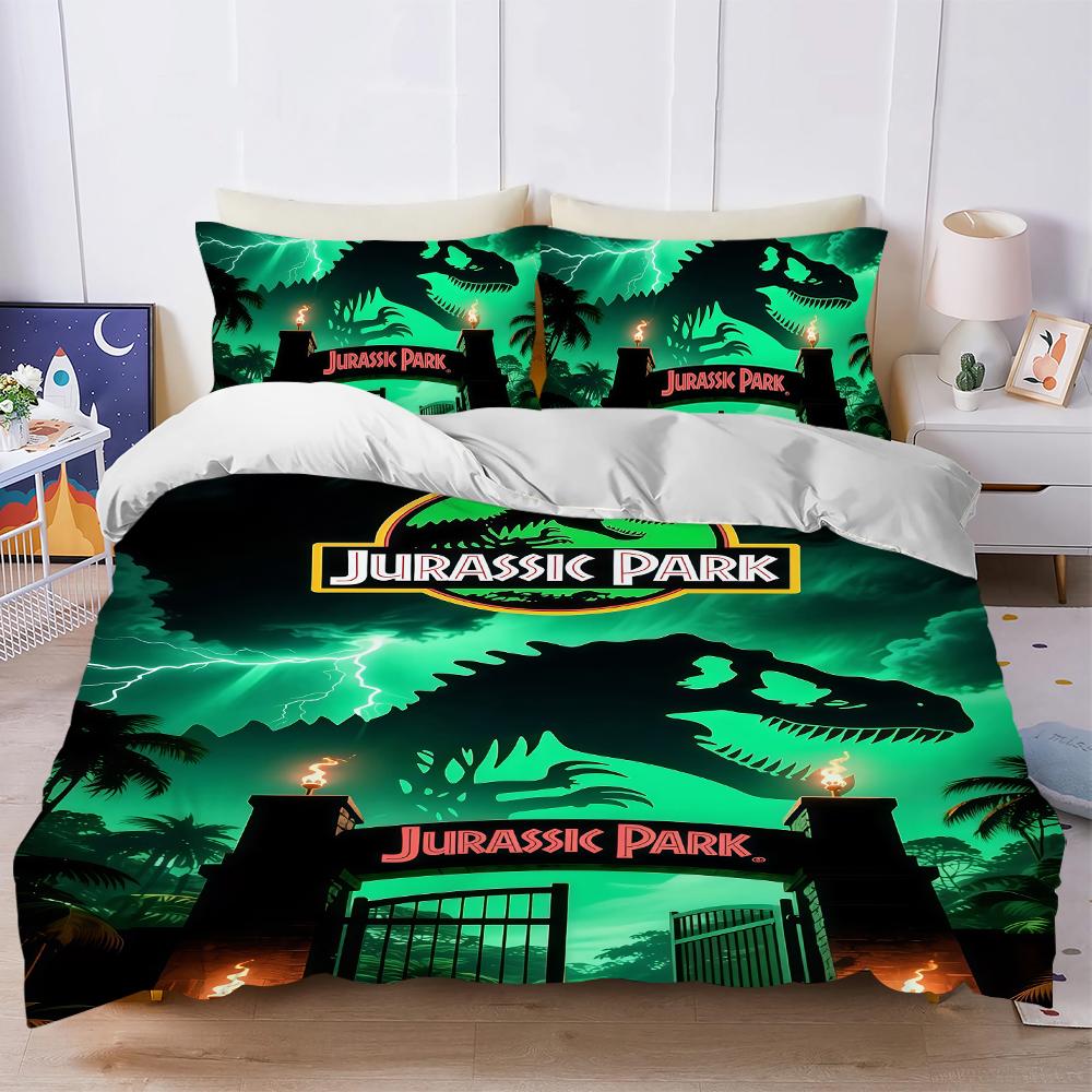 Dinosaur W-World-J-Jurassic Duvet Cover Set Soft Wash Bed 3 Piece Summer Comfortable Student Dormitory Home Baby Bedding Best