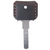 Solid Color Leather Keychain Crazy Horse Leather Key Case Retro Key Cover Cap  Key Decoration
